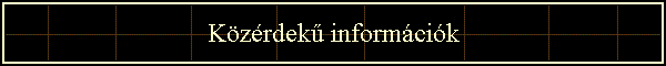 Közérdekű információk